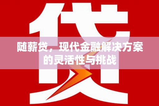 官渡随薪贷，现代金融解决方案的灵活性与挑战