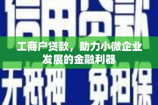 官渡工商户贷款，助力小微企业发展的金融利器