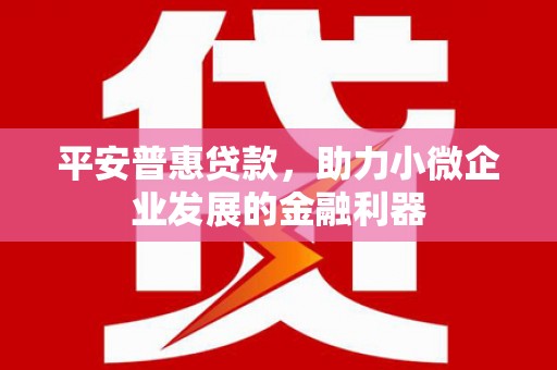 官渡平安普惠贷款，助力小微企业发展的金融利器