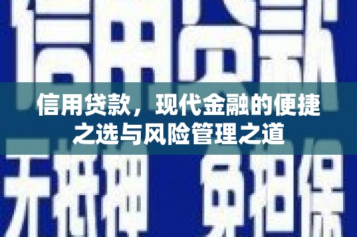 官渡信用贷款，现代金融的便捷之选与风险管理之道