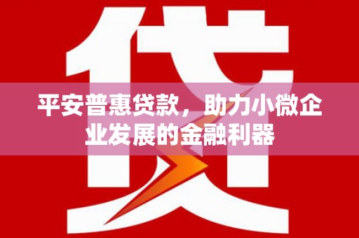 官渡平安普惠贷款，助力小微企业发展的金融利器