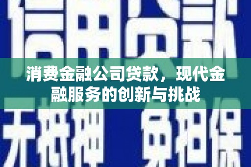 官渡消费金融公司贷款，现代金融服务的创新与挑战