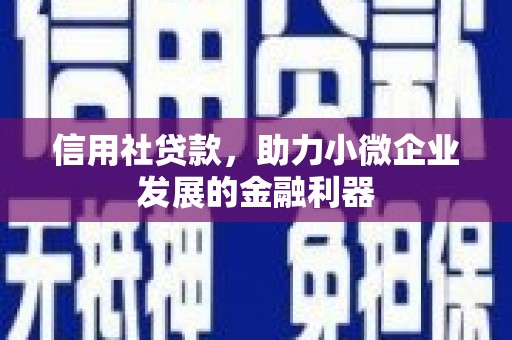 官渡信用社贷款，助力小微企业发展的金融利器