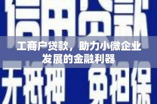 官渡工商户贷款，助力小微企业发展的金融利器