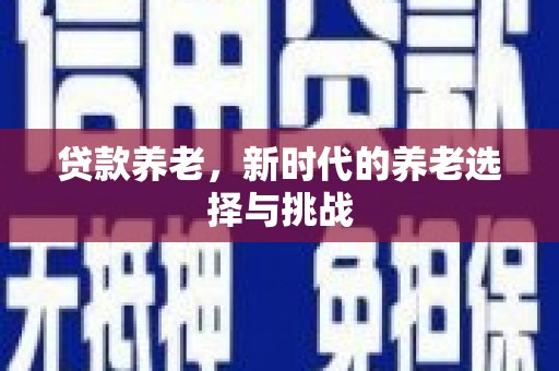 官渡贷款养老，新时代的养老选择与挑战