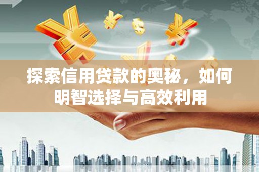 官渡探索信用贷款的奥秘，如何明智选择与高效利用