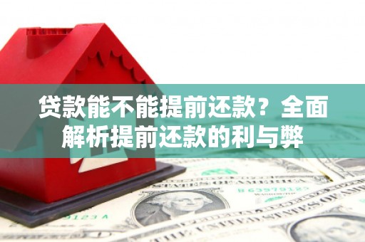官渡贷款能不能提前还款？全面解析提前还款的利与弊